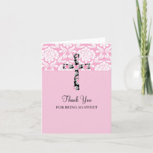 Pink Damask Cross Girl's Danke