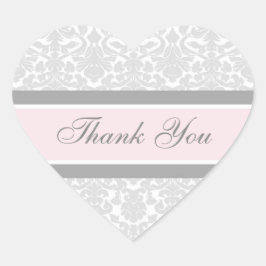 Pink Damask Danke, dass du Umschlag Aufkleber hoch