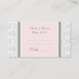 Pink Damask Hochzeitstisch-Platzierungskarten Platzkarte