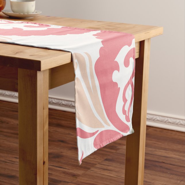 Pink Damask Muster Mittelgroßer Tischläufer (Beispiel)
