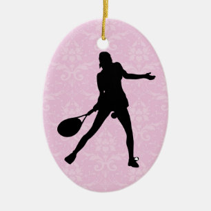 Pink Damask Tennis Weihnachtsschmuck für Mädchen