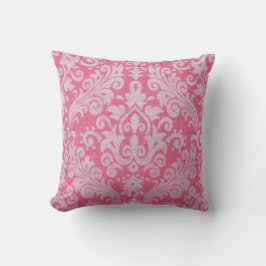 Pink Damask Throw Kissen