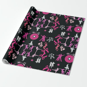 Pink Dancer Gemusterte Wohngestaltung Geschenkpapier