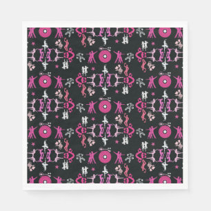 Pink Dancer Gemusterte Wohngestaltung Serviette