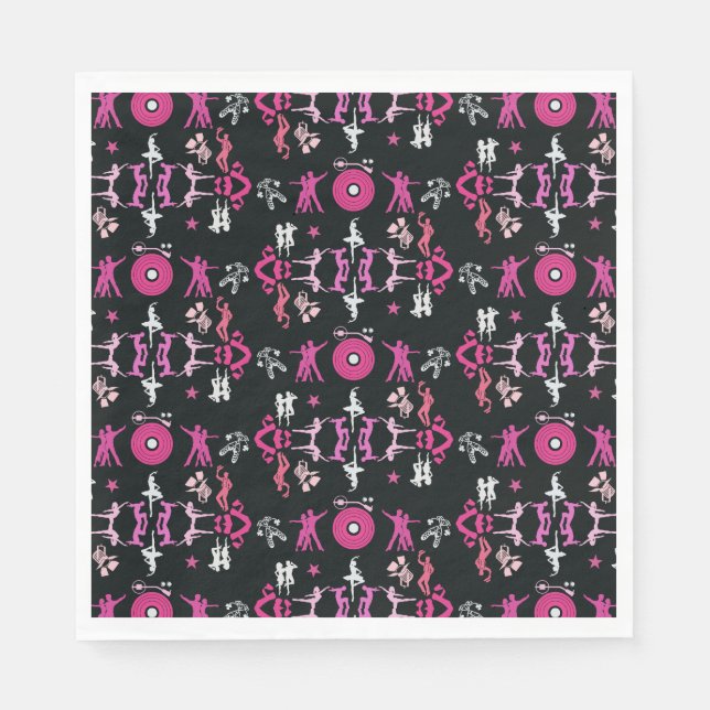 Pink Dancer Gemusterte Wohngestaltung Serviette (Vorderseite)
