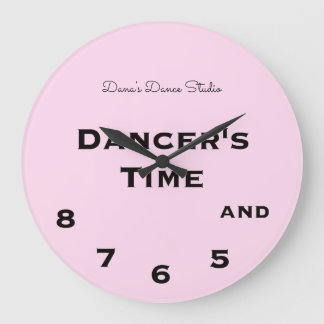 Pink Dancer's Time 5, 6, 7 und 8 Novelty Round Clo Große Wanduhr