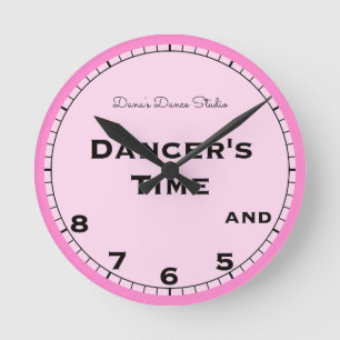 Pink Dancer's Time 5, 6, 7 und 8 Novelty Runde Wanduhr