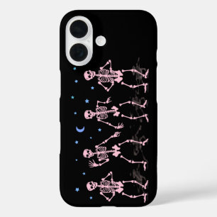 Pink Dancing Skeletton Halloween Shirt iPhone 16 Hülle