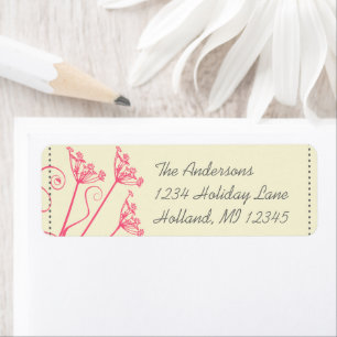 Pink Dandela Damask Rücksendeadressen-Aufkleber