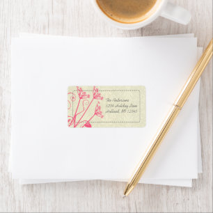 Pink Dandela Damask Rücksendeadressen-Aufkleber Adressaufkleber