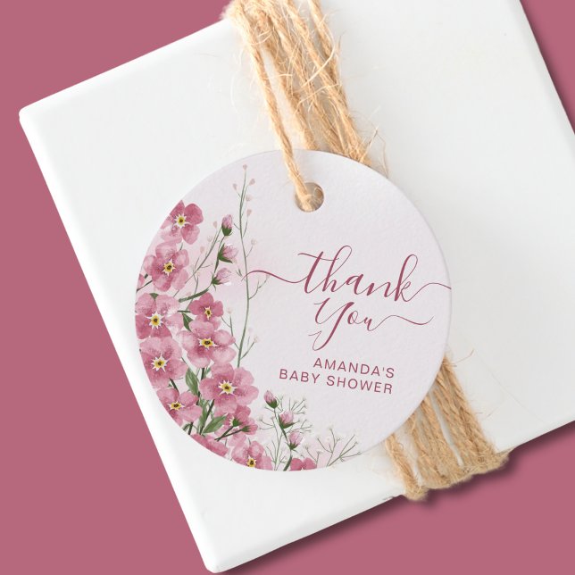 Pink Danke, dass du Floral Baby in Bloom Girl Dusc Geschenkanhänger (Von Creator hochgeladen)