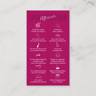 Pink Dark Icon Makeup Lash Extension Aftercare Visitenkarte