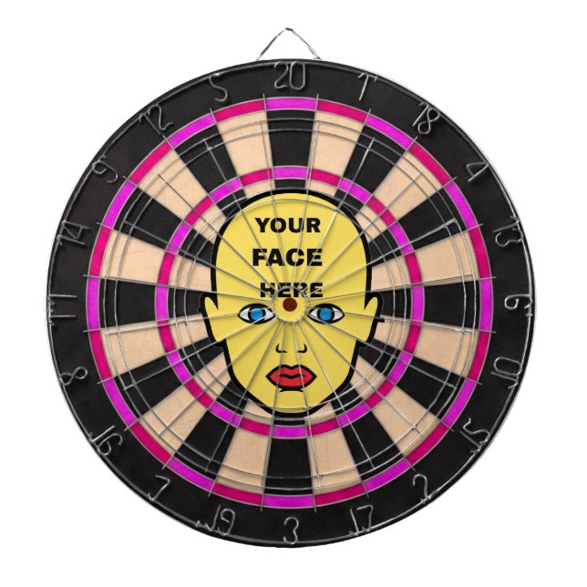 Pink Dartboard with Your Face Here Dartscheibe (vorne)
