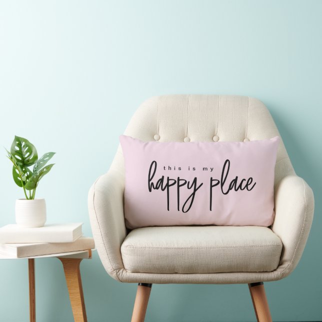 Pink Das ist mein Happy Place Modern Simple Studen Lendenkissen (Stuhl )