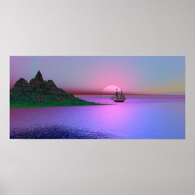Pink Dawn and Yacht Poster (Vorne)