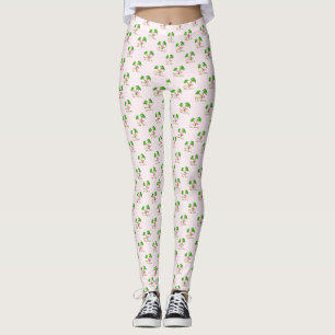 Pink Deck Die Palmen Tropical Weihnachten Santa Fl Leggings