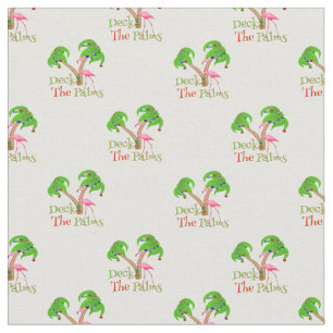 Pink Deck Die Palmen Tropical Weihnachten Santa Fl Stoff
