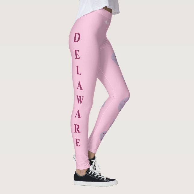 Pink Delaware Staat Blume Peach Blossom Leggings (Rechts)