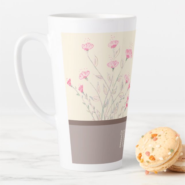 Pink Delicate Blumendesigner Milchtasse (Beispiel)