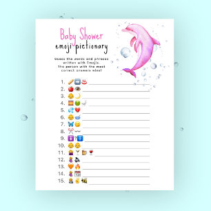 Pink Delphin Babydusche - Emoji-Spiel