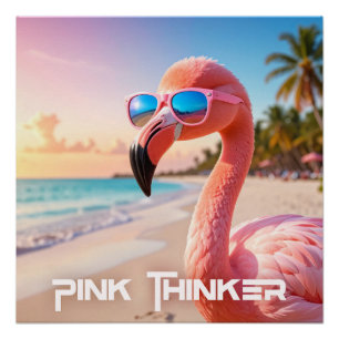 PINK DENKER Flamingo Rosa Poster