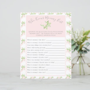 Pink, der Mommy Best Baby Shower Game kennt