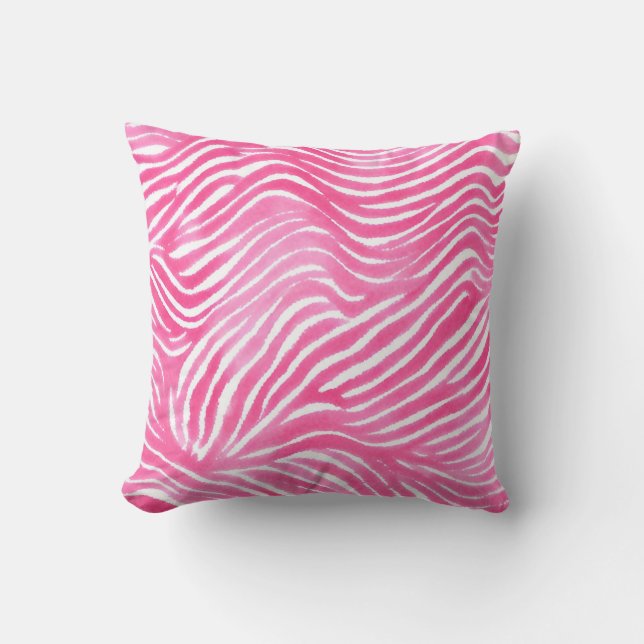 Pink Design Pillow, Pink Watercolour Aesthetic Kissen (Vorderseite)
