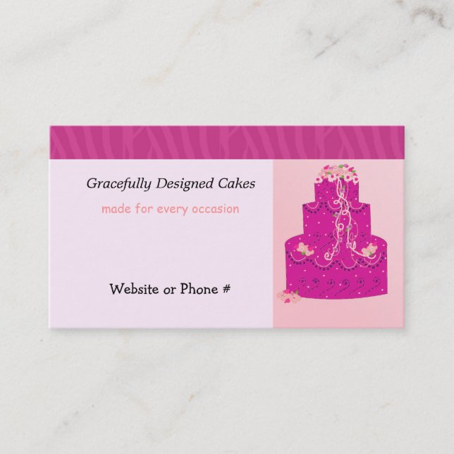 Pink Designer Cake Visitenkarte (Vorderseite)