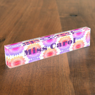 Pink Desk Namplate Namensplakette