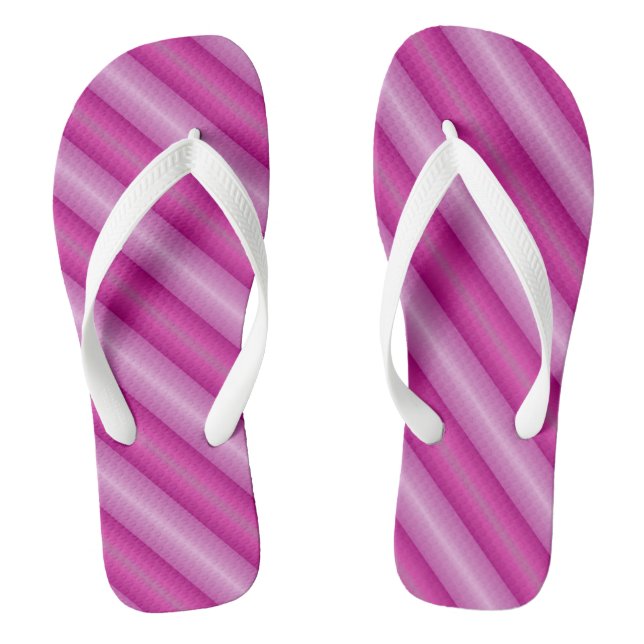 Pink Diagonal Streifen Flip Flops (Fußbett)