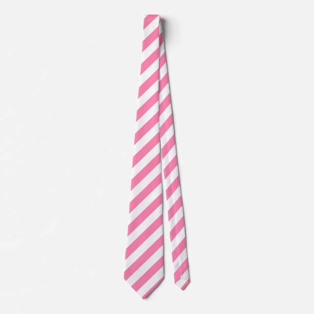 Pink Diagonal Stripes Tie Krawatte (Vorderseite)
