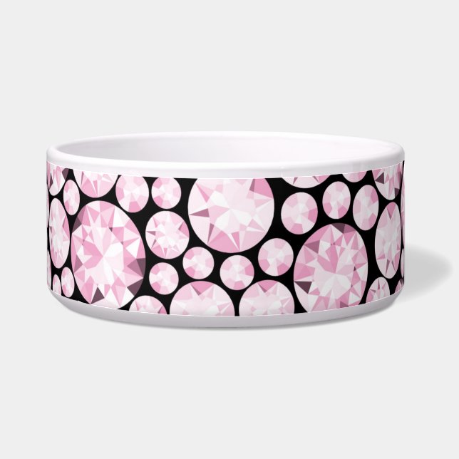 Pink Diamond Funkelnd Edelsteine Glam Dog Bowl Fun Napf (Rechts)
