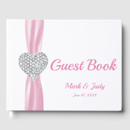 Pink Diamond Heart Wedbook Gästebuch
