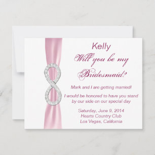 Pink Diamond Infinity Wedding Bridesmaid Card Einladung