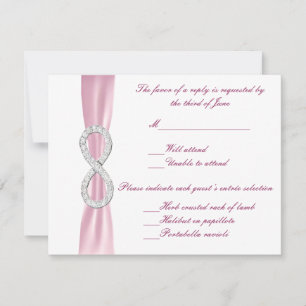 Pink Diamond Infinity Wedding Response Card RSVP Karte