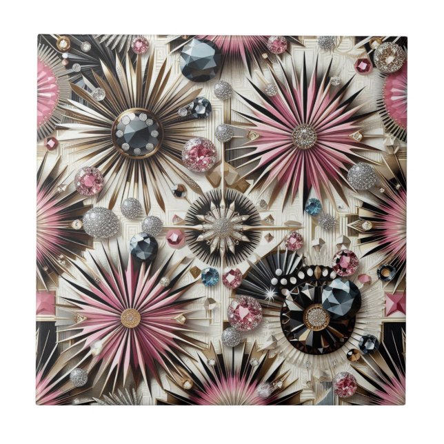 Pink Diamond Mid Century Modern  Fliese (Vorderseite)