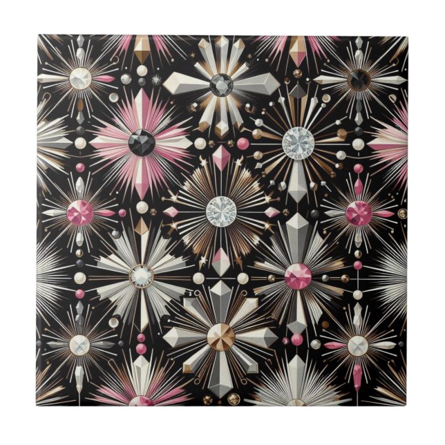 Pink Diamond Mitte des 20. Jahrhunderts Modern  Fliese (Vorderseite)