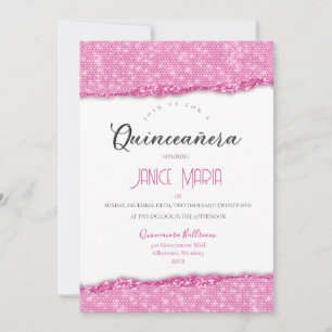 Pink Diamond Quinceañera Einladung