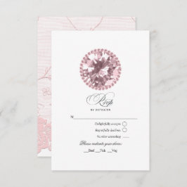 Pink Diamond Quinceañera RSVP Karte