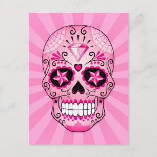 Pink Diamond Sugar Skull Postkarte