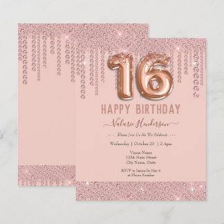 Pink Diamond Tropfen Glücklich 16. Geburtstag