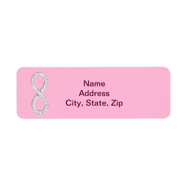 Pink Diamond Unfinity Wedding Address Labels (Vorne)
