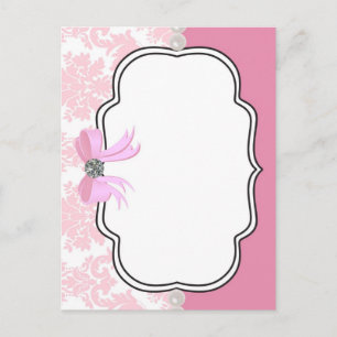 Pink Diamonds and Pearls Damask Einladung