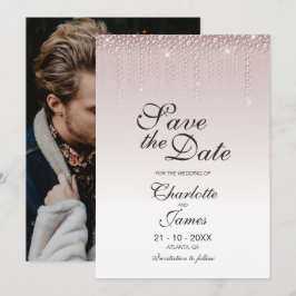 Pink Diamonds Custom Foto Wedding Save The Date