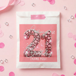 Pink Diamonds Glam 21st Birthday Party Thank You Geschenktütchen