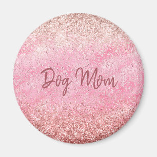 Pink Diamonds Glitzy Sparkle Glitzer Dog Mama Magnet