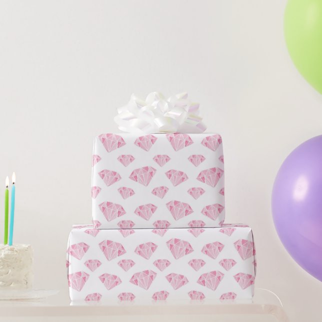 Pink Diamonds Pattern Geschenkpapier (Partygeschenke)
