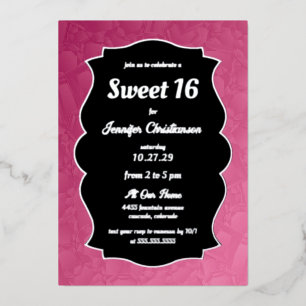Pink Diamonds Sweet 16 Folieneinladung