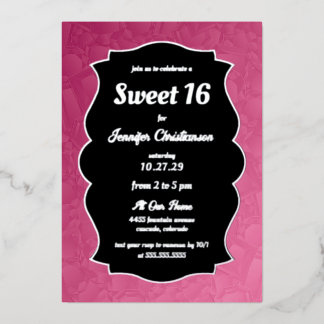 Pink Diamonds Sweet 16 Folieneinladung