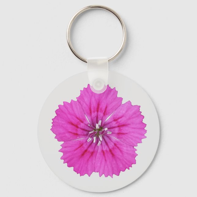 Pink Dianthus Schlüsselanhänger (Vorderseite)